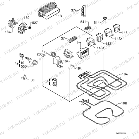 Взрыв-схема плиты (духовки) Zanussi ZOU682W - Схема узла Electrical equipment 268